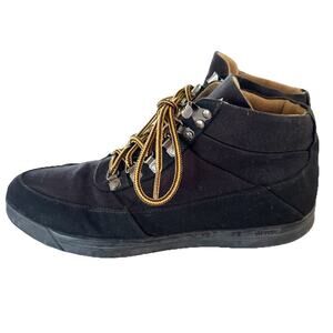 Men's Black and Tan High-Top Boots